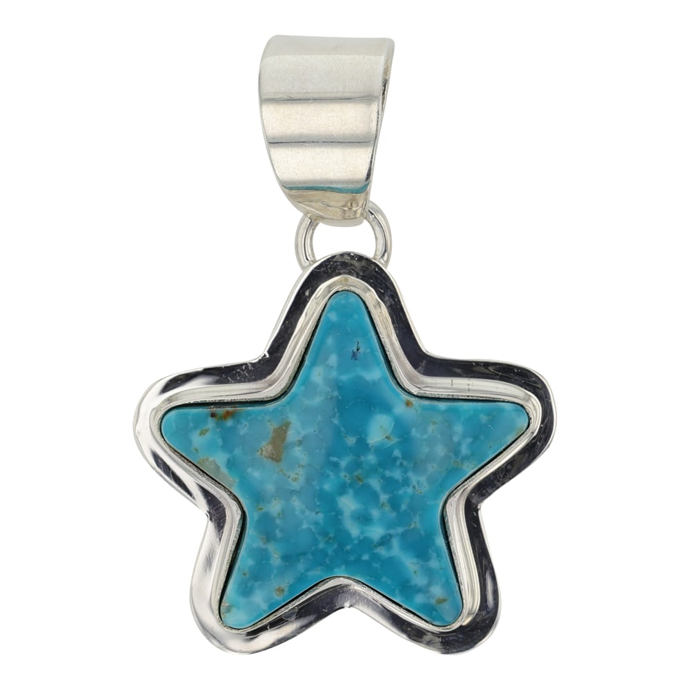 Navajo Fox Turquoise Star Pendant (1 of 2)