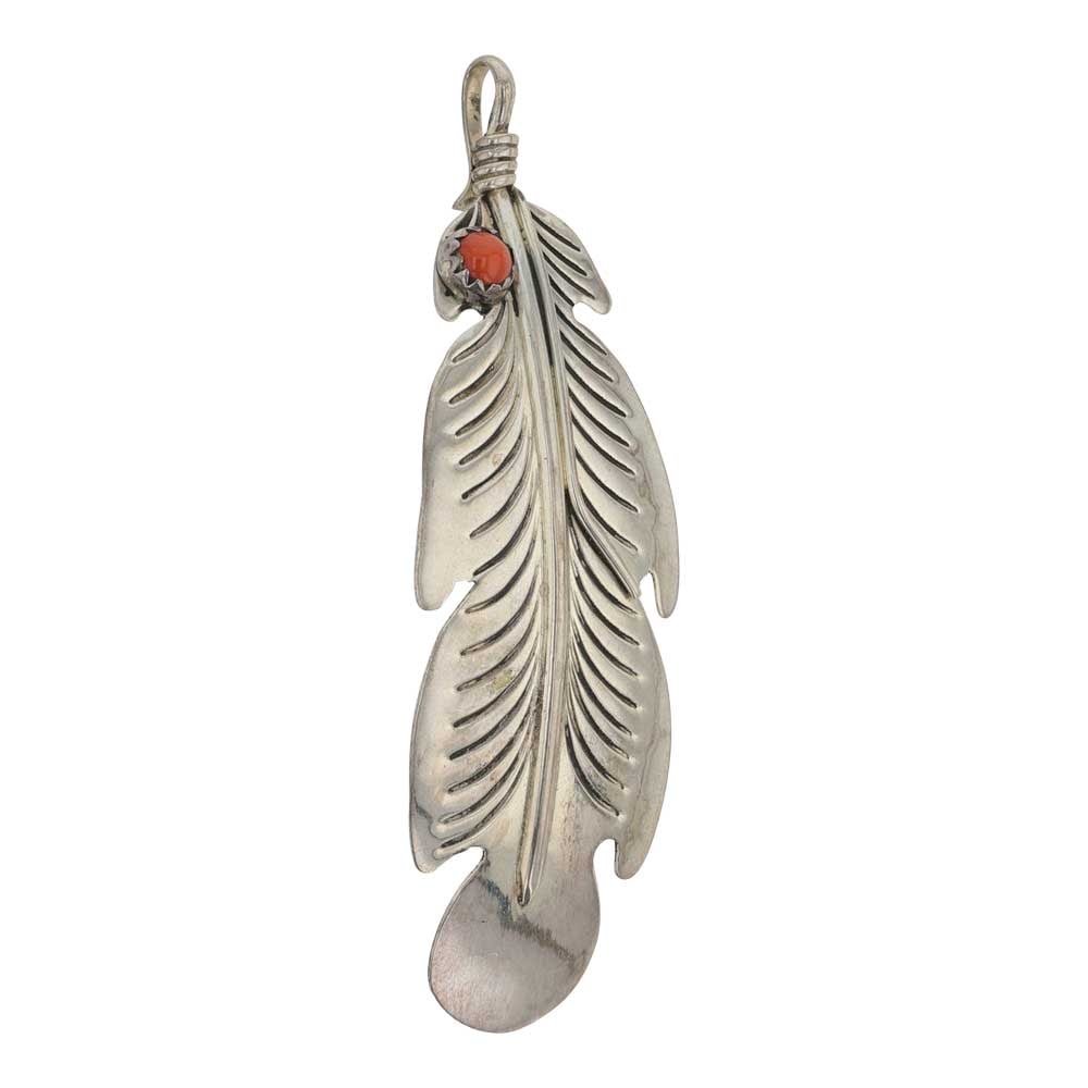 Navajo Coral Feather Pin/ Pendant (1 of 2)