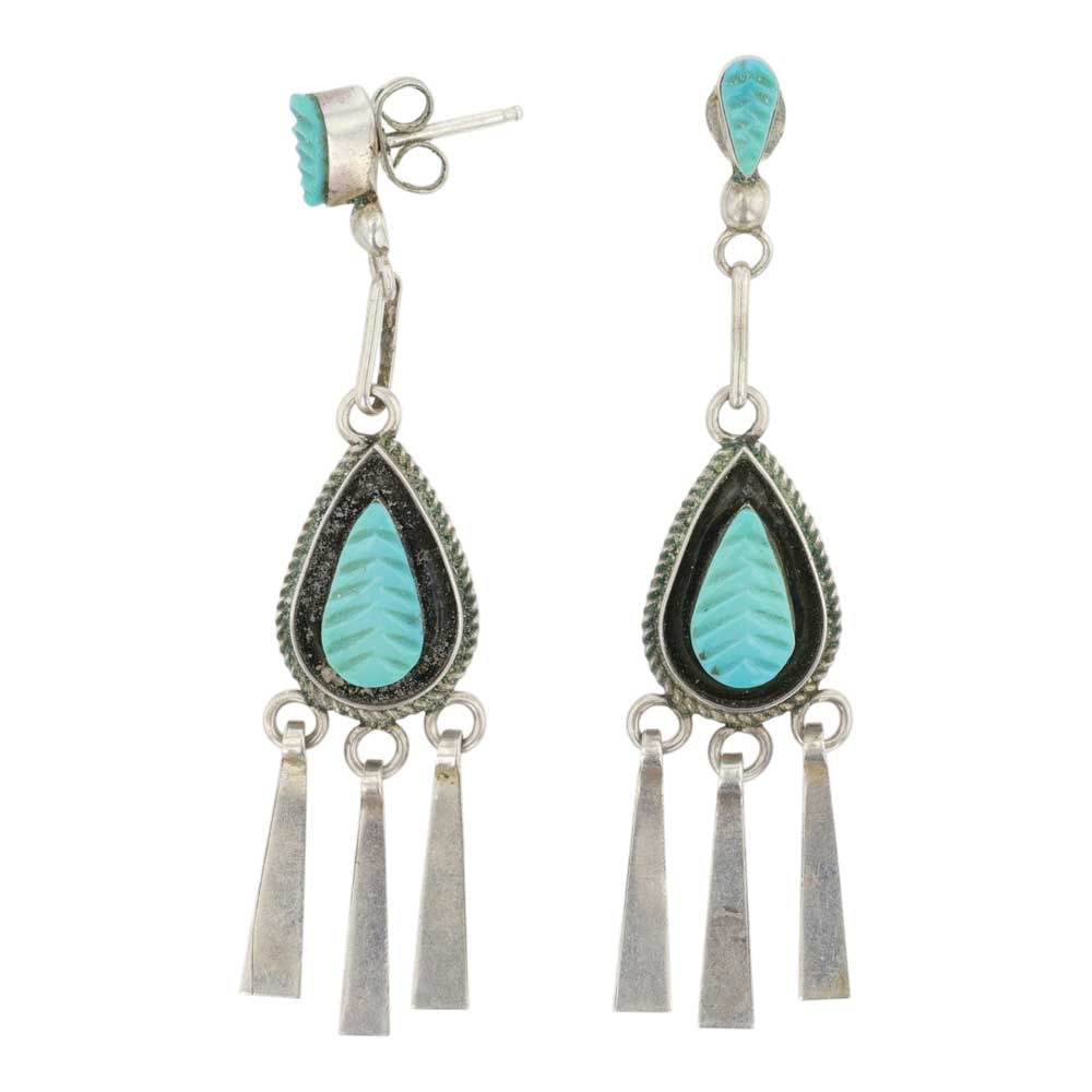 Zuni Turquoise Inlay Earrings (1 of 2)