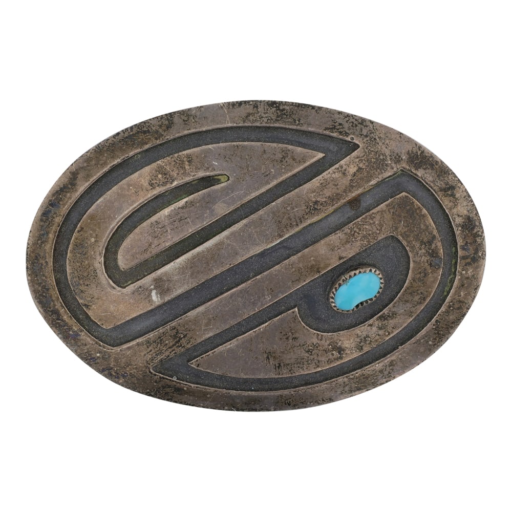Navajo Turquoise Pinn: Sterling Silver | Genuine Turquoise | Navajo Turquoise Pinn | Navajo Native American Southwest Indian Jewelry | Good (no breaks or damages) | Approximate Weight:?15 Grams | Pin: 1.75" x 1.25" |