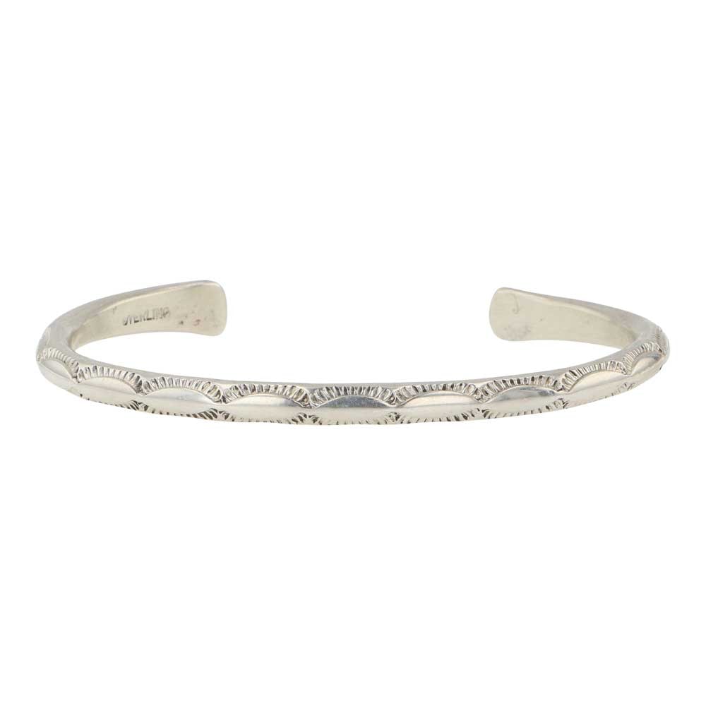 Vintage Navajo Stamp-Work Triangle Wire Cuff Bracelet: Sterling Silver | | Vintage Navajo Stamp-Work Triangle Wire Cuff Bracelet | Navajo Native American Southwest Indian Jewelry | Good (no breaks or damages) | Approximate Weight:?18 Grams | Bracelet: 5" 