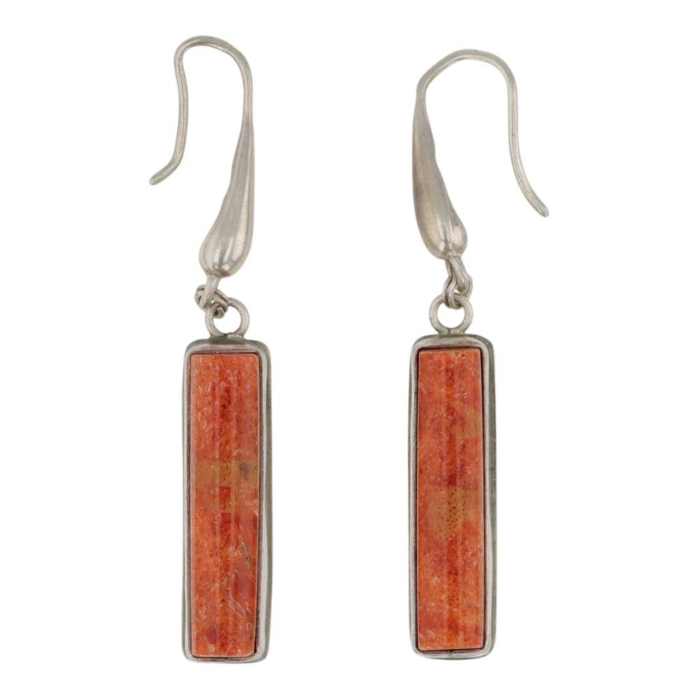 David Troutman Southwest Anglo Artist Spiny Oyster Earrings: Sterling Silver | Genuine Spiny Oyster | David Troutman Southwest Anglo Artist Spiny Oyster Earrings | Southwest Anglo American Artist Jewelry | Good (no breaks or damages) | Approximate Weight:?12 Gr