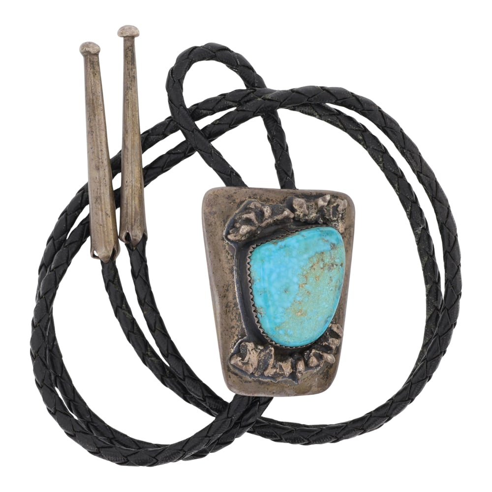 Alberto Contreraz Southwest Shop Hispanic Artist Nevada Turquoise Bolo Tie (1 of 3)