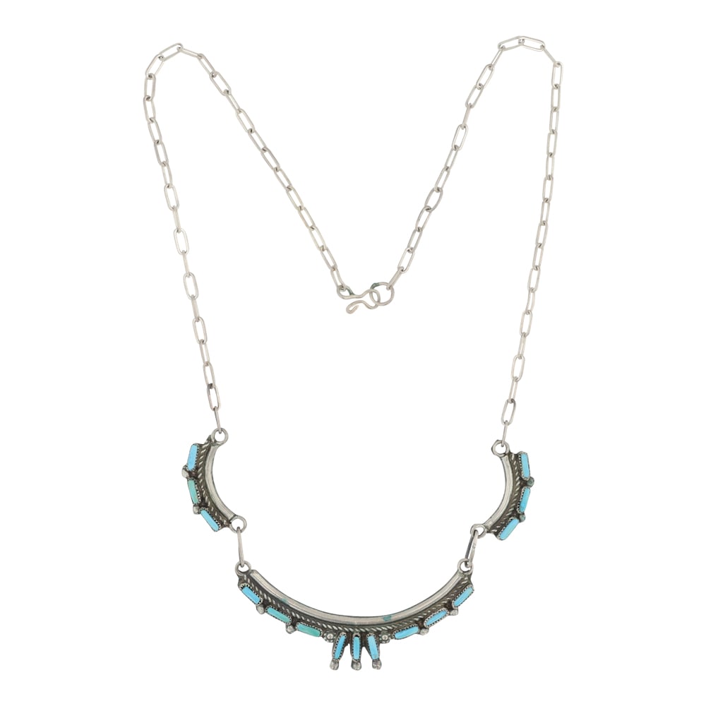Vintage Zuni Sleeping Beauty Turquoise Needlepoint Choker (1 of 3)