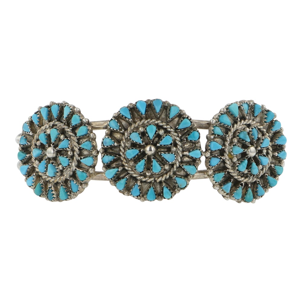 Zuni Sleeping Beauty Turquoise Cluster Bracelet (1 of 3)