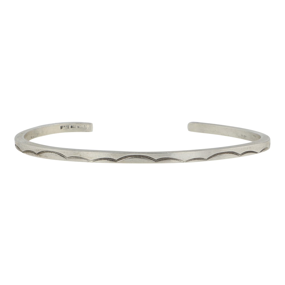 Navajo Square Wire Stamp-Work Cuff Bracelet: Sterling Silver | | Navajo Square Wire Stamp-Work Cuff Bracelet | Navajo Native American Southwest Indian Jewelry | Good (no breaks or damages) | Approximate Weight:?10 Grams | Bracelet: 5.25" inner,