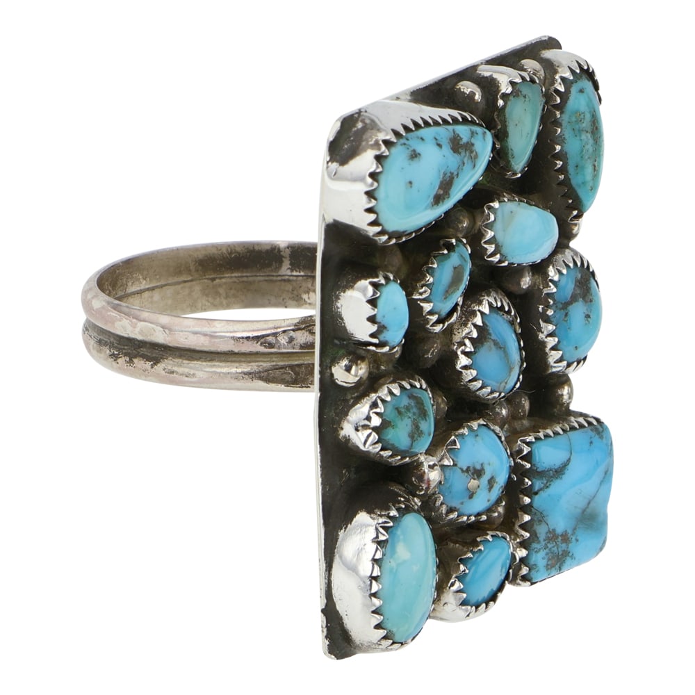 Navajo Kingman Turquoise Adjustable Ring - 2