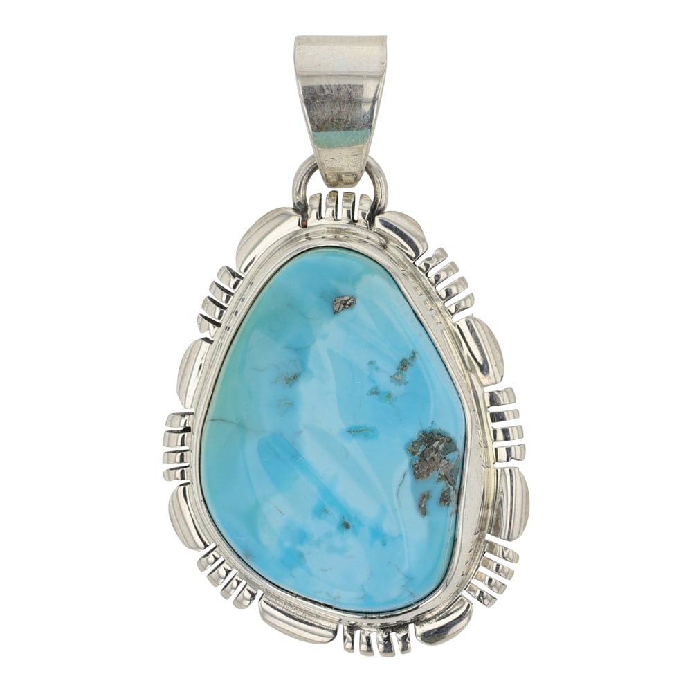 Navajo Kingman Turquoise Pendant (1 of 2)