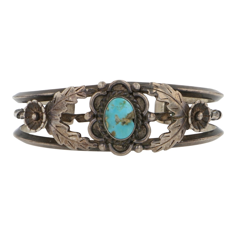 Vintage Navajo Nevada Turquoise Cuff Bracelet (1 of 3)