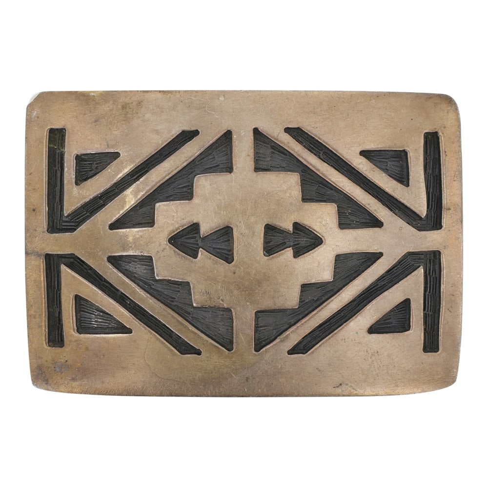 Vintage Hopi Plain Silver Belt Buckle (1 of 2)
