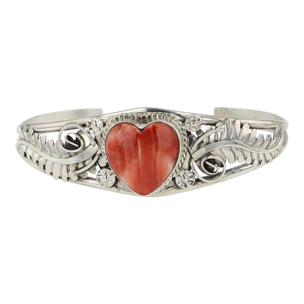 Navajo Spiny Oyster Heart Bracelet (1 of 3)