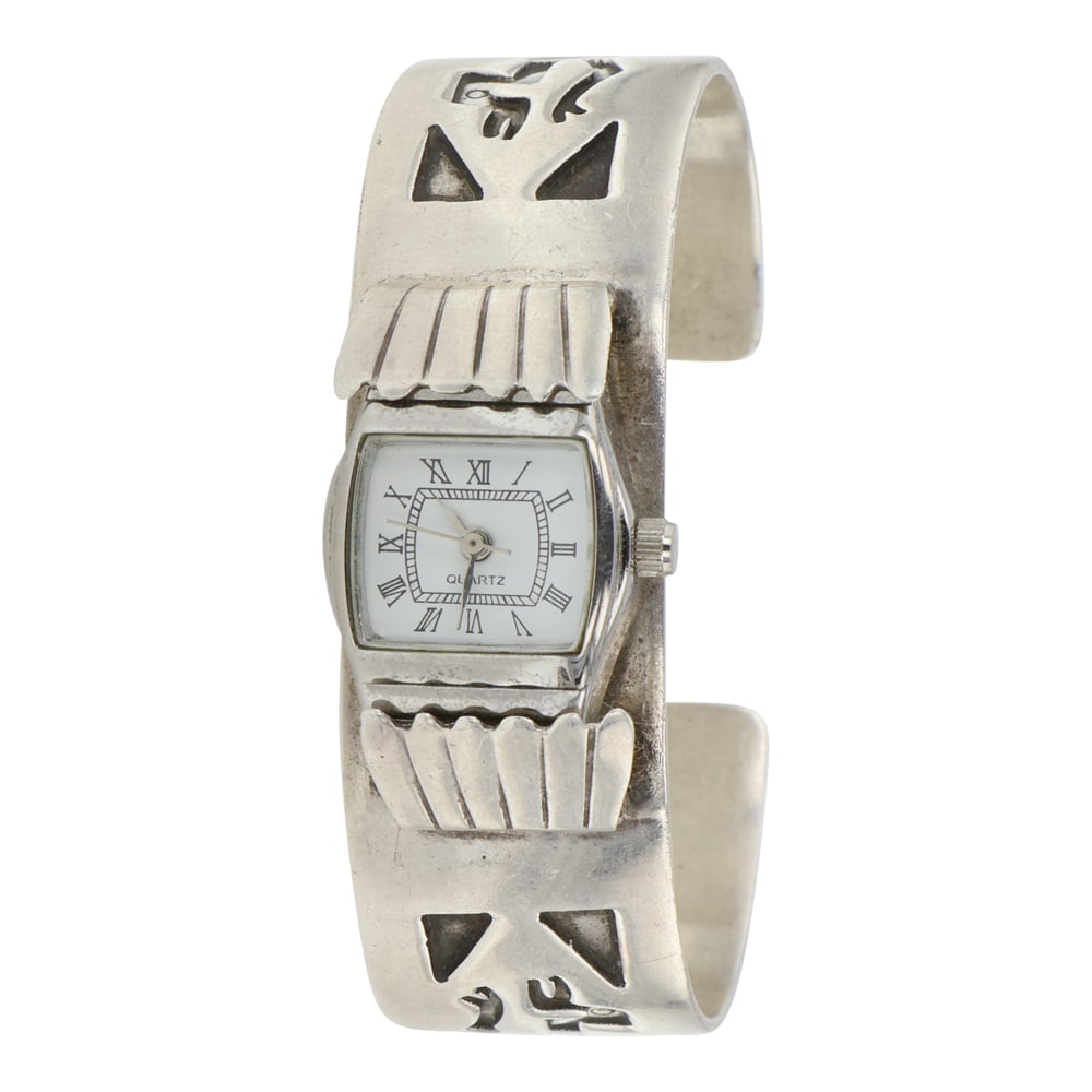 Vintage Navajo Plain Silver Watch Bracelet: Sterling Silver | | Vintage Navajo Plain Silver Watch Bracelet | Navajo Native American Southwest Indian Jewelry | Good (no breaks or damages) | Approximate Weight:?46 Grams | Bracelet: 5.25" inner, .