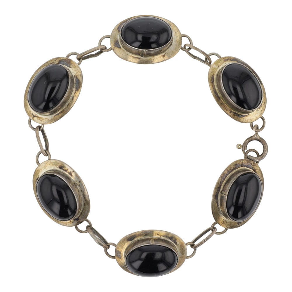 Navajo Black Onyx Link Bracelet (1 of 2)