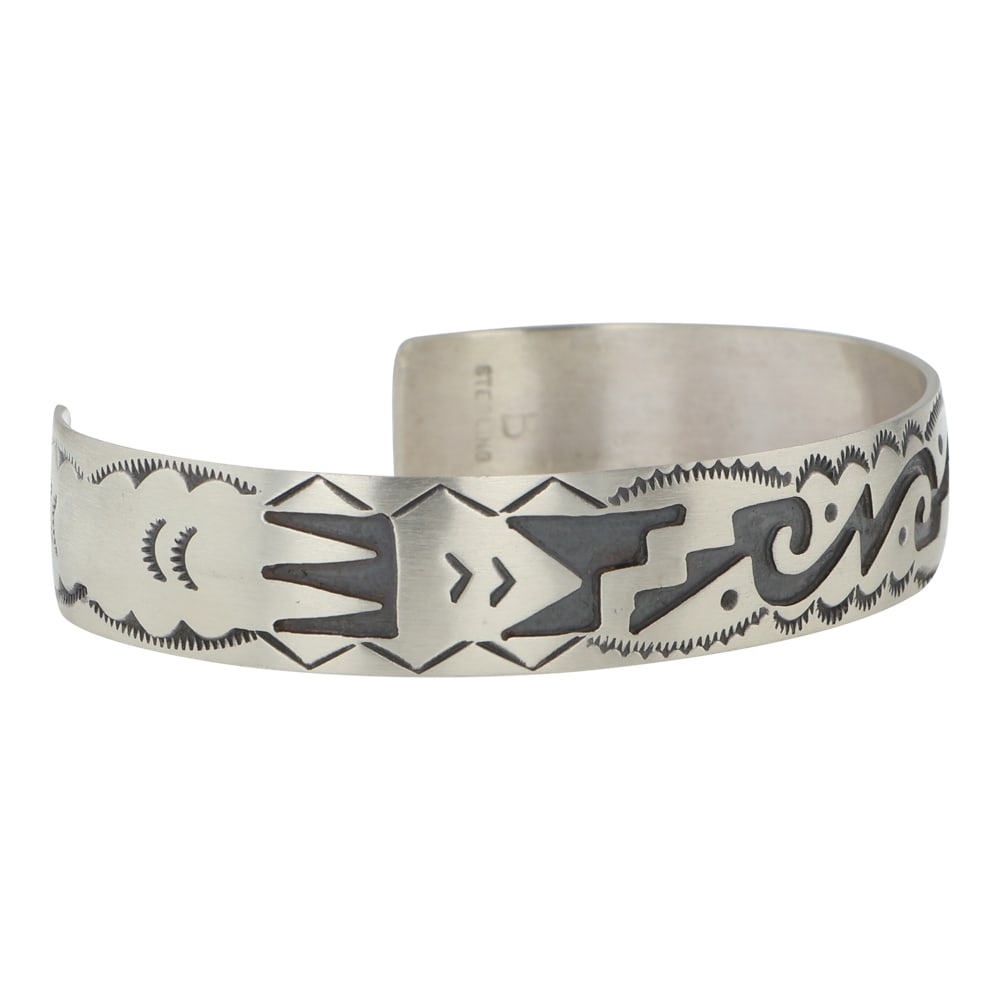 Navajo Plain Silver Cuff Bracelet - 2