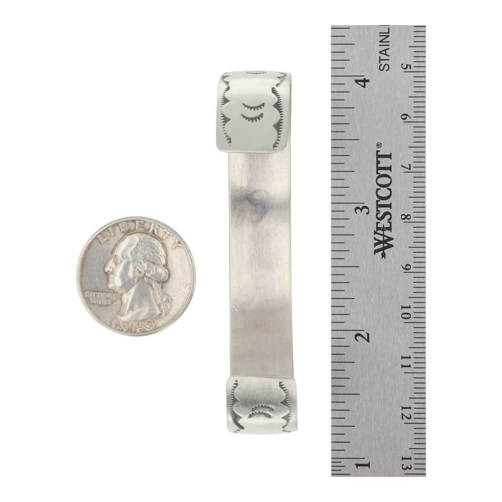 Navajo Plain Silver Cuff Bracelet - 3