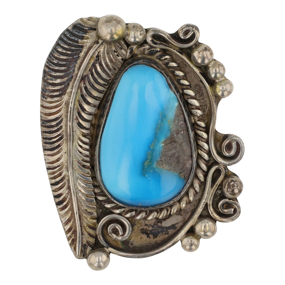 Vintage Navajo Blue Gem Turquoise Ring (1 of 2)