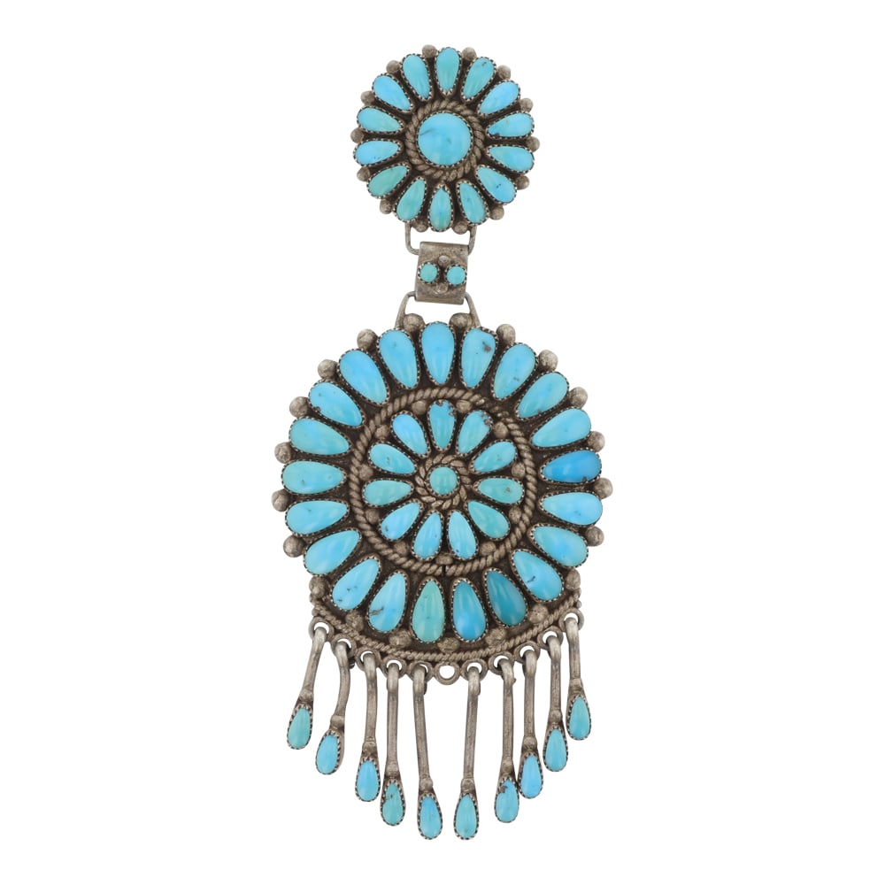 Lorraine Waatsa Talented Zuni Sleeping Beauty Turquoise Cluster Pendant (1 of 2)