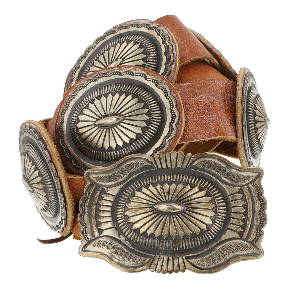 Calvin Martinez Navajo Deep Detailed Stamp-Work Concho Belt (1 of 3)