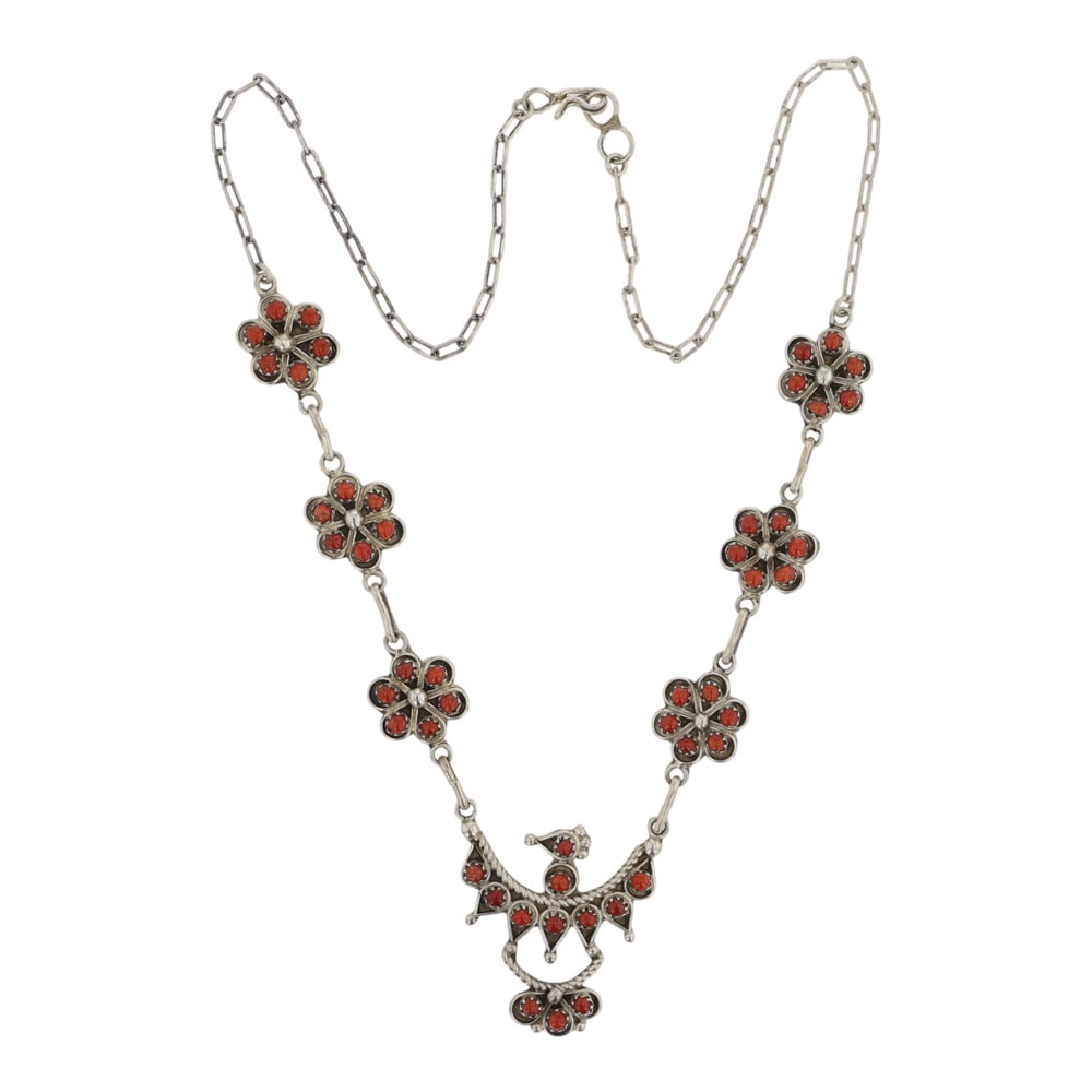Zuni Mediterranean Coral Intricate Necklace (1 of 3)