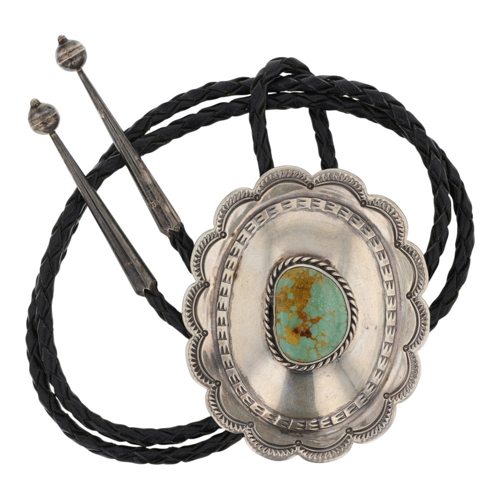 Vintage Navajo Royston Turquoise Bolo Tie (1 of 3)