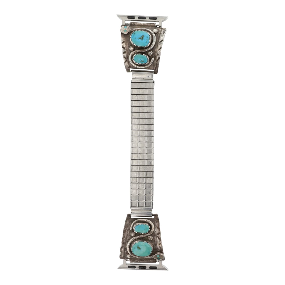 Effie Calavaza (Effie C) Zuni Sleeping Beauty Turquoise Watch Bracelet with Apple Watch Adapter (1 of 2)