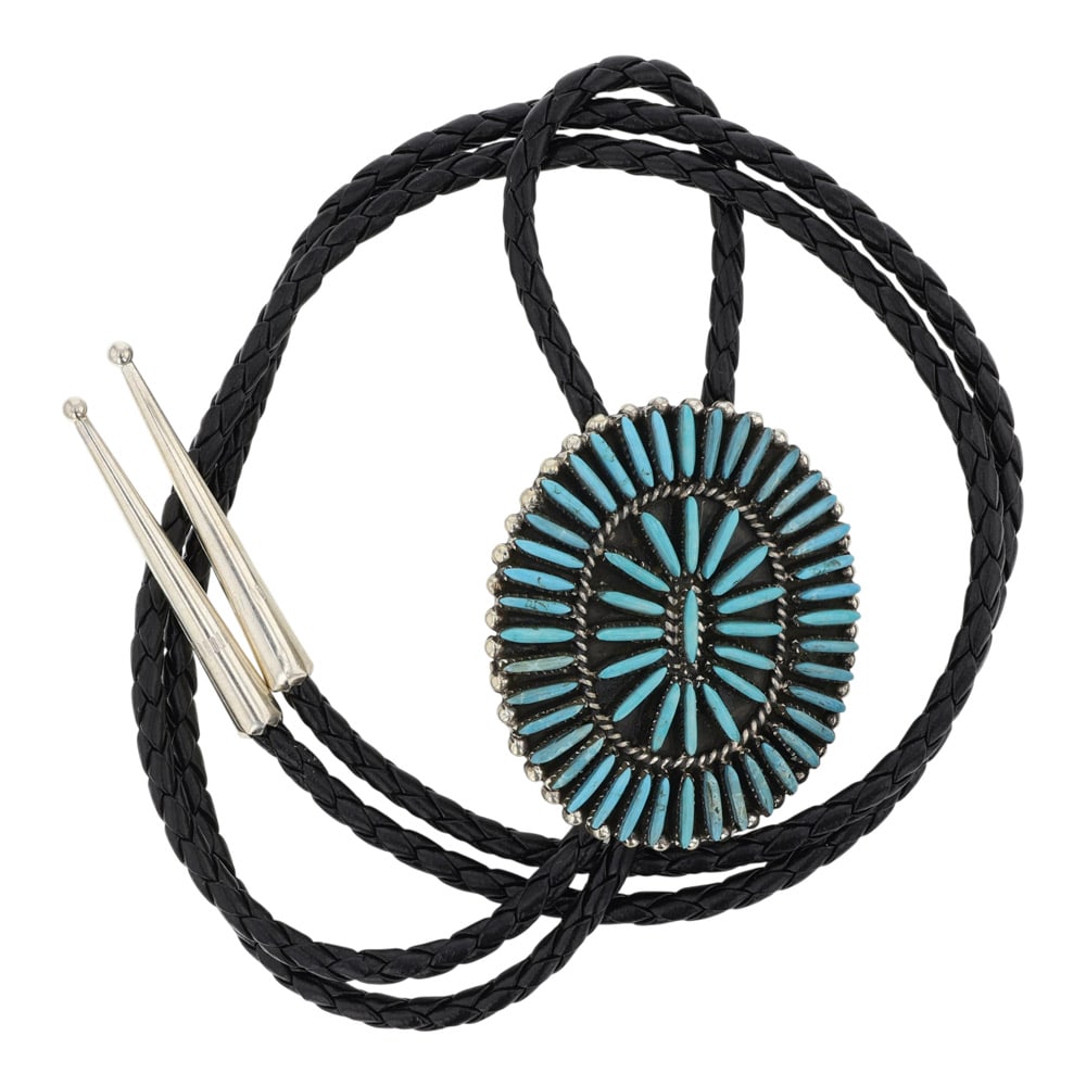 Zuni Turquoise Needlepoint Bolo Tie (1 of 3)