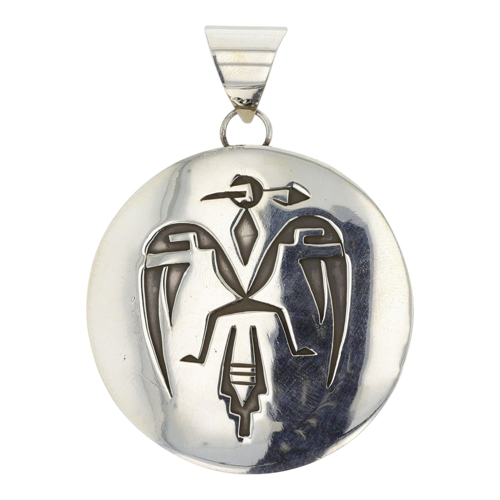 Hopi Plain Silver Pendant: Sterling Silver | | Hopi Plain Silver Pendant | Hopi Native American Southwest Indian Jewelry | Good (no breaks or damages) | Approximate Weight: 20 Grams | Pendant: 2.75" x 2" |