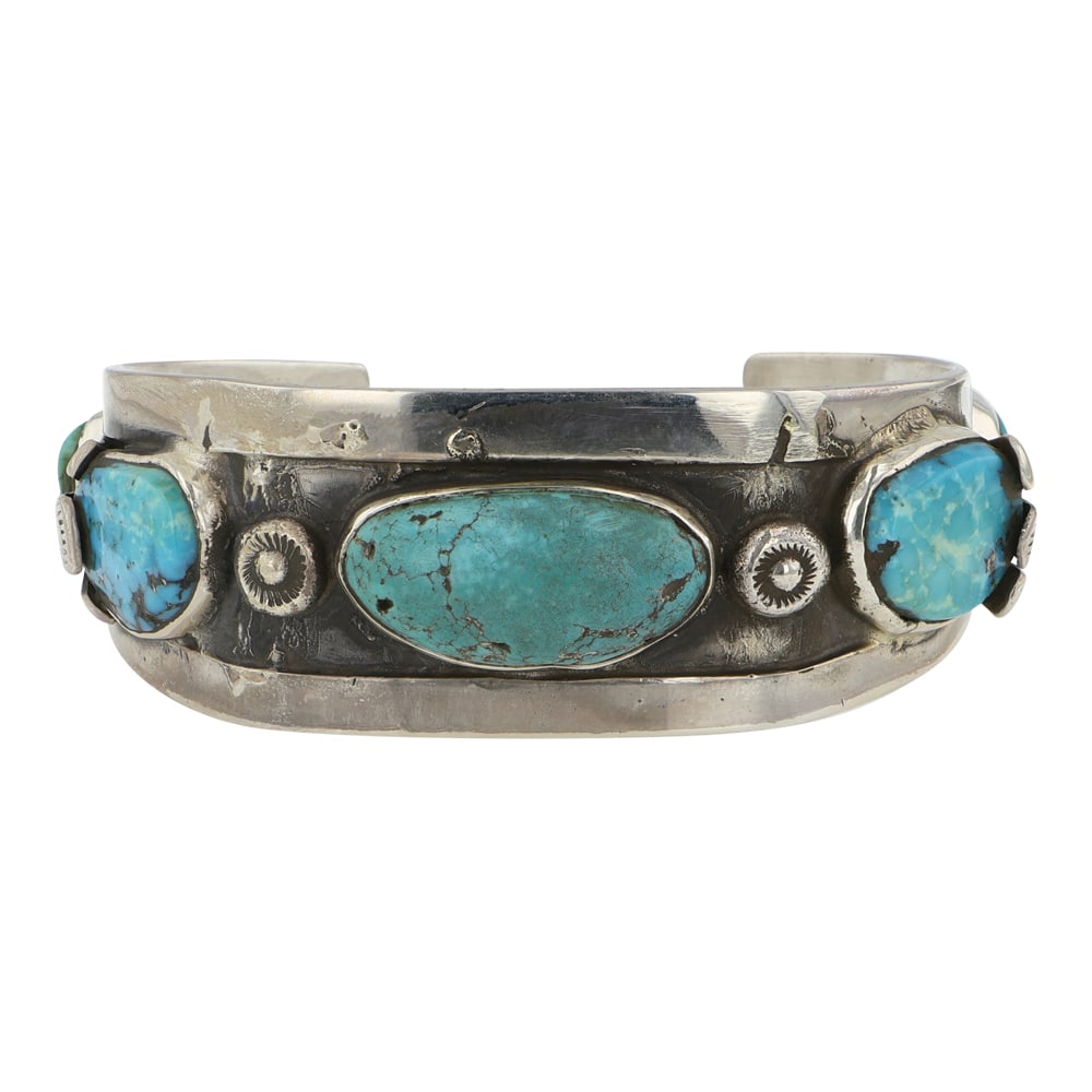 Navajo Nevada Turquoise Cuff Bracelet (1 of 4)