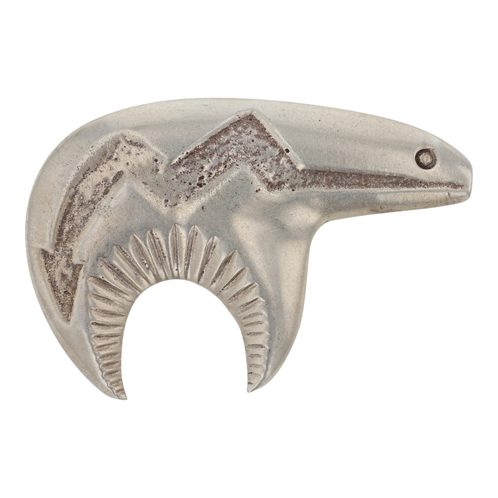 Navajo Plain Silver Bear Pin/ Pendant: Sterling Silver | | Navajo Plain Silver Bear Pin/ Pendant | Navajo Native American Southwest Indian Jewelry | Good (no breaks or damages) | Approximate Weight: 16 Grams | Pendant: 1.75" x 1.25" | Sign