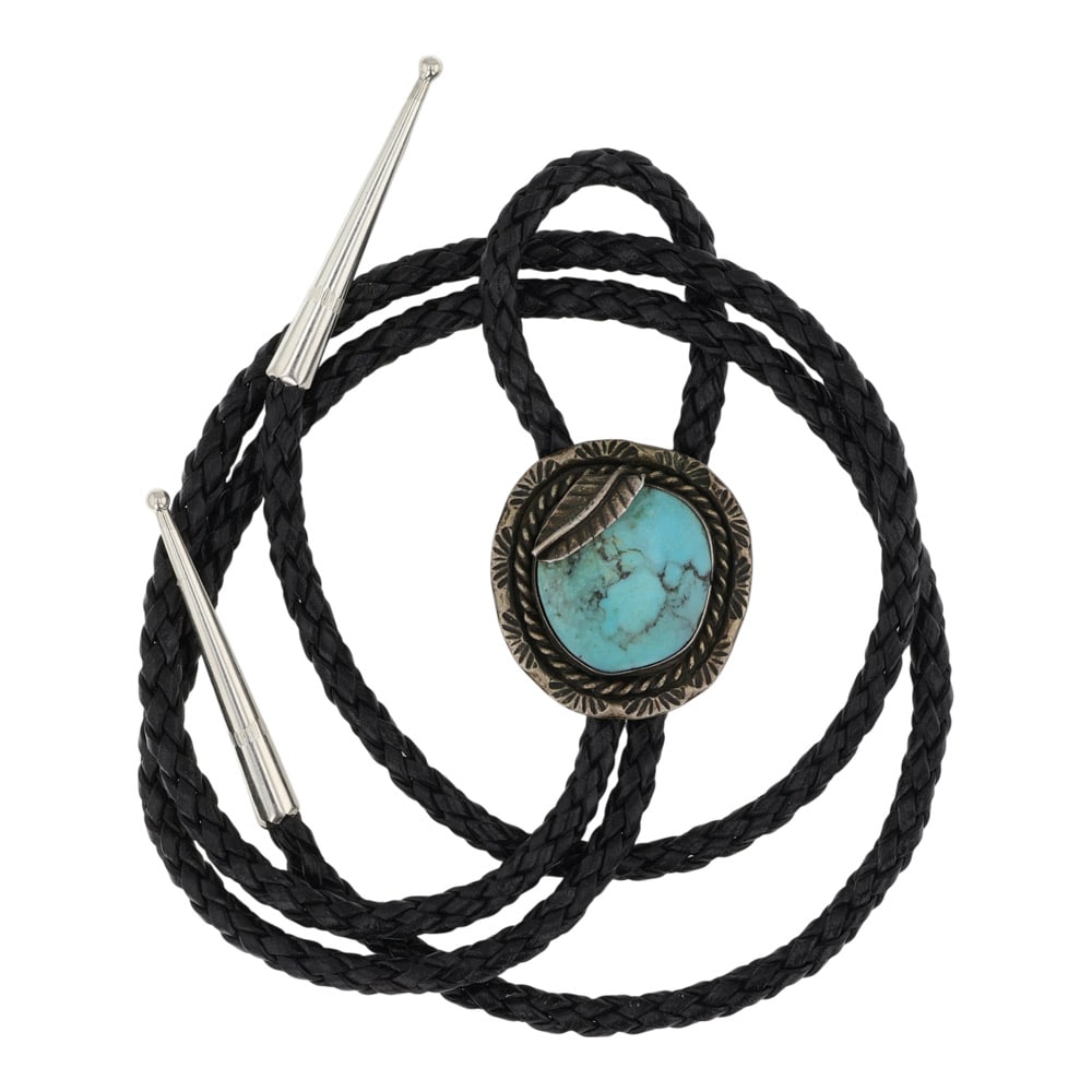 Vintage Navajo Turquoise Bolo Tie (1 of 3)