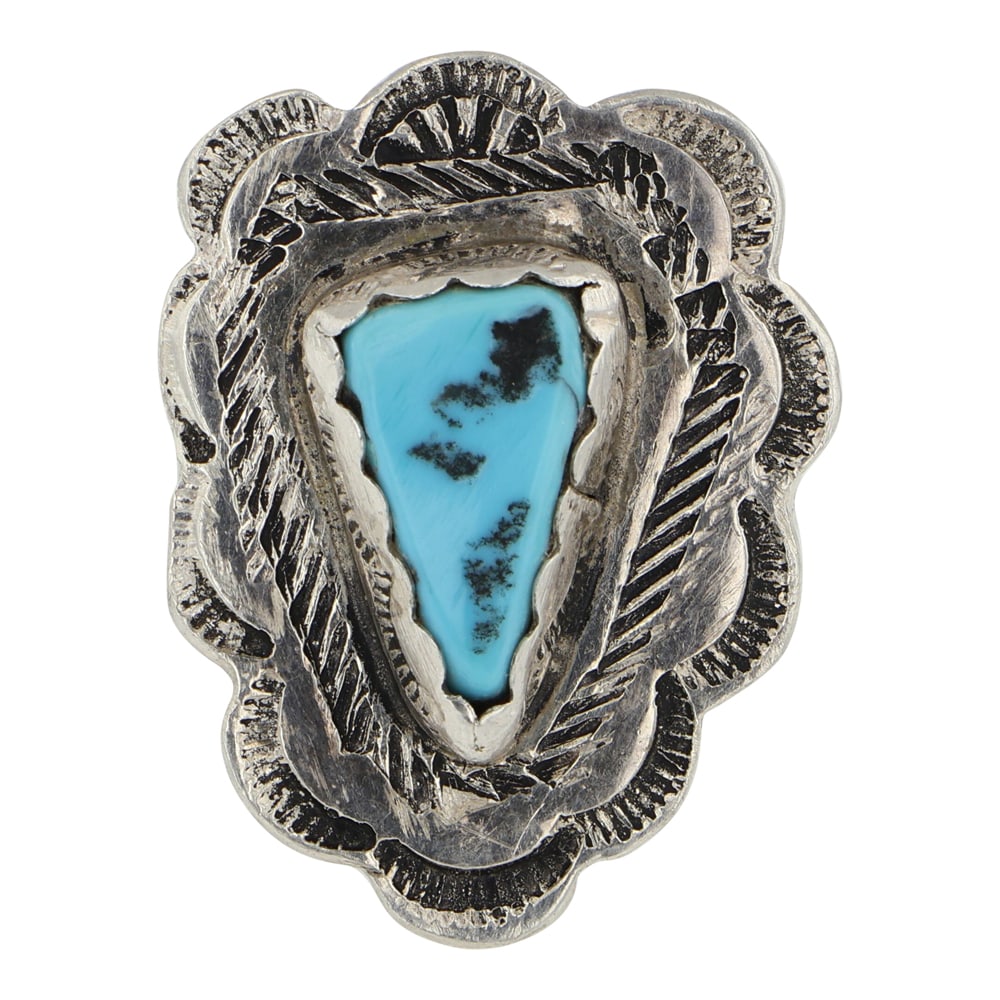 Vintage Navajo Kingman Turquoise Ring: Sterling Silver | Genuine Kingman Turquoise | Vintage Navajo Kingman Turquoise Ring | Navajo Native American Southwest Indian Jewelry | Good (no breaks or damages) | Approximate Weight: 7 Grams | Ring