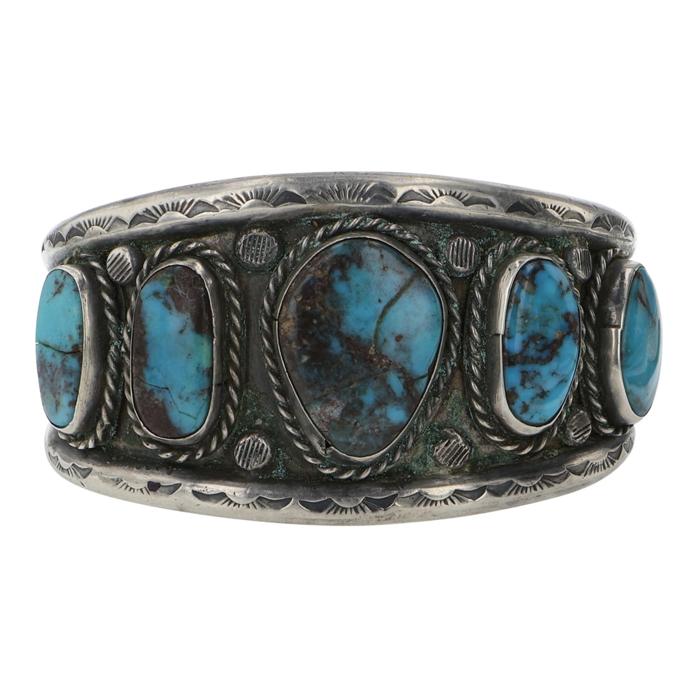 Vintage Navajo Bisbee Turquoise Cuff Bracelet (1 of 3)