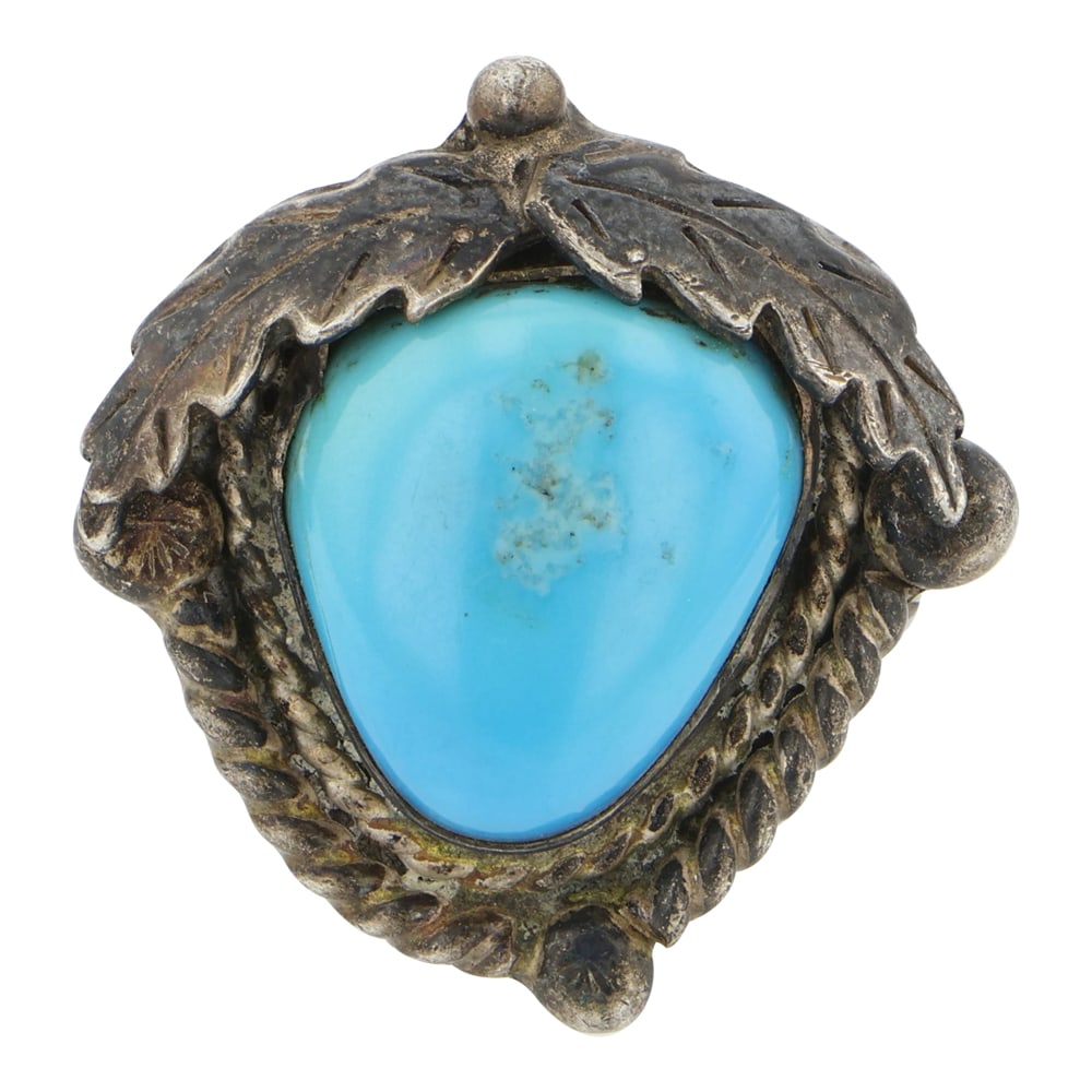Vintage Navajo Blue Ridge Turquoise Ring: Sterling Silver | Genuine Blue Ridge Turquoise | Vintage Navajo Blue Ridge Turquoise Ring | Navajo Native American Southwest Indian Jewelry | Good (no breaks or damages) | Approximate Weight: 10 Grams