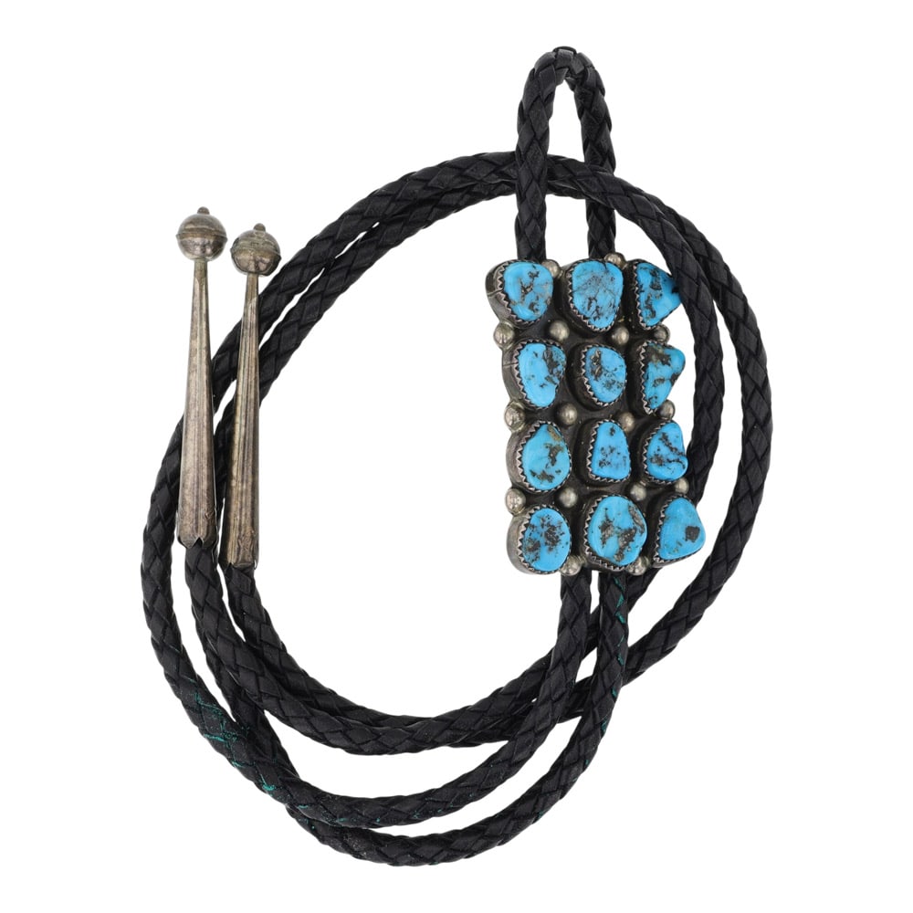 Vintage Navjao Kingman Turquoise Bolo Tie (1 of 3)