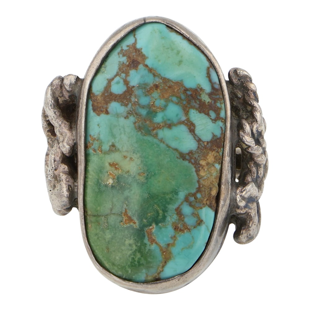 Vintage Navajo Nevada Turquoise Ring: Sterling Silver | Genuine Nevad Turquoise | Vintage Navajo Nevada Turquoise Ring | Navajo Native American Southwest Indian Jewelry | Good (no breaks or damages) | Approximate Weight: 14 Grams | Ring: 
