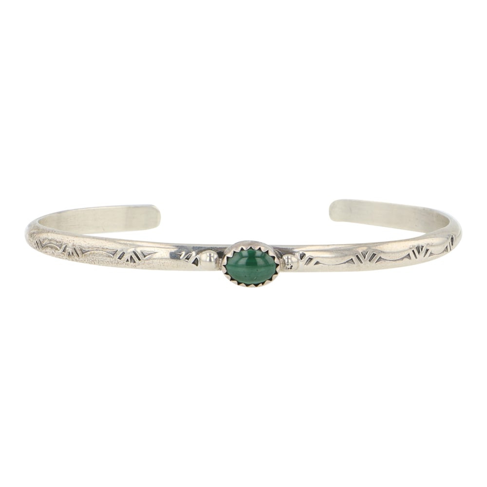 Navajo Malachite Stamp Bracelet (1 of 3)