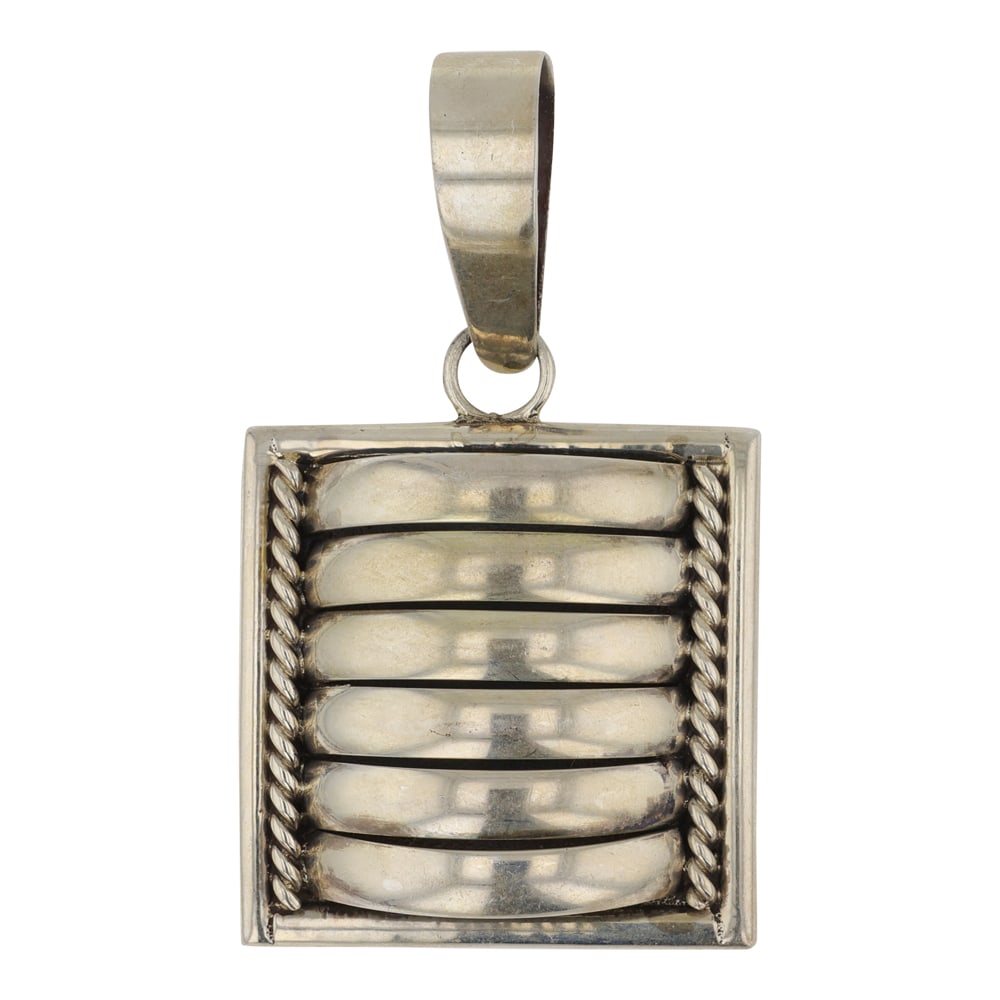 Navajo Plain Silver Half Round Pendant (1 of 2)