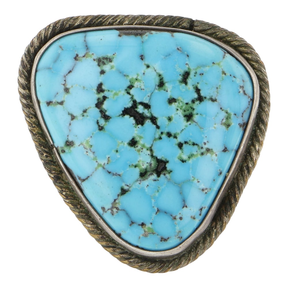 Vintage Navjao Kingman Turquoise Ring: Sterling Silver | Genuine Kingman Turquoise | Vintage Navjao Kingman Turquoise Ring | Navajo Native American Southwest Indian Jewelry | Good (no breaks or damages) | Approximate Weight: 22 Grams | Rin