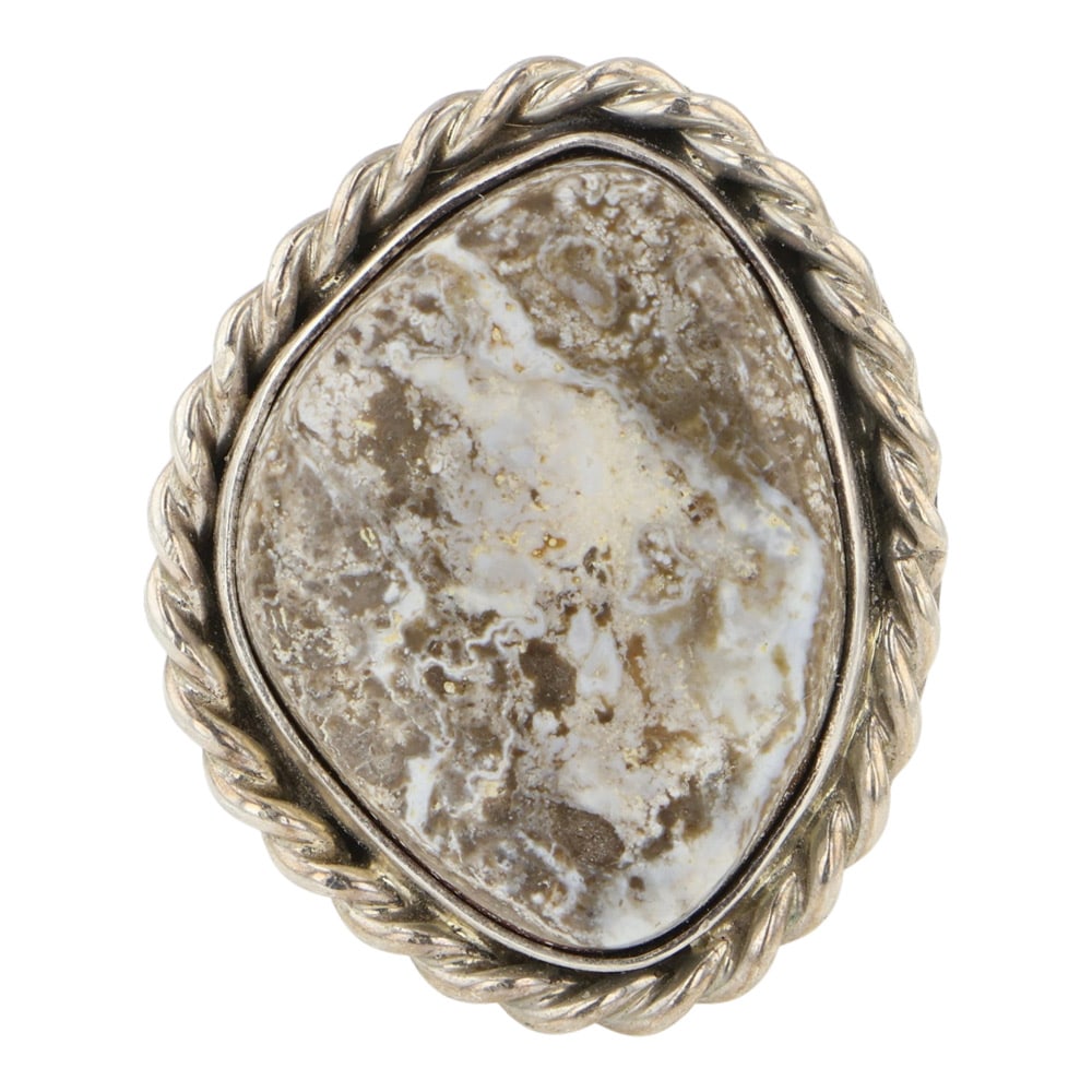 Navajo Dry Creek Turquoise Adjustable Ring: Sterling Silver | Genuine Dry Creek Turquoise | Navajo Dry Creek Turquoise Adjustable Ring | Navajo Native American Southwest Indian Jewelry | Good (no breaks or damages) | Approximate Weight: 9 Grams