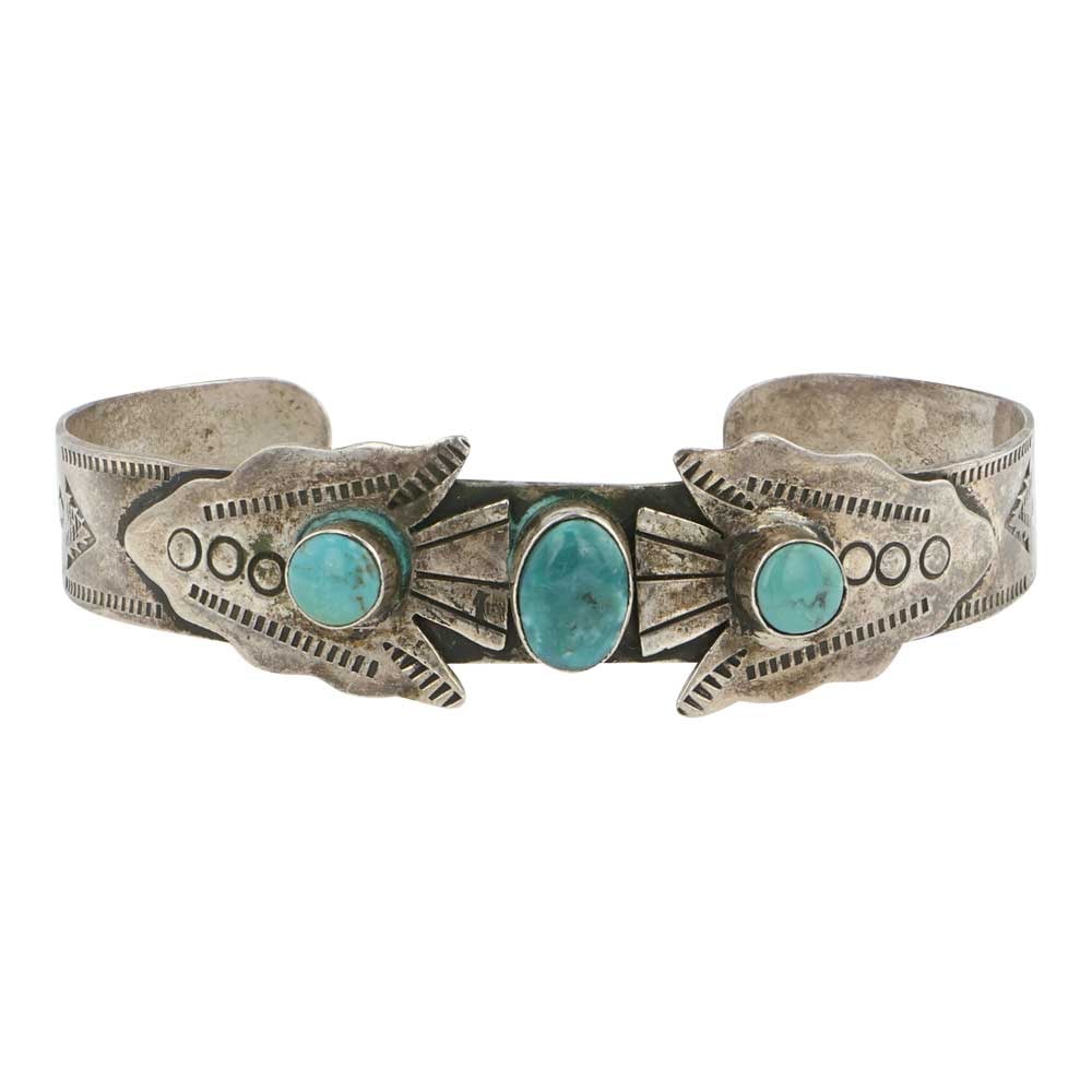 Vintage Navajo Fox Turquoise Bracelet (1 of 3)