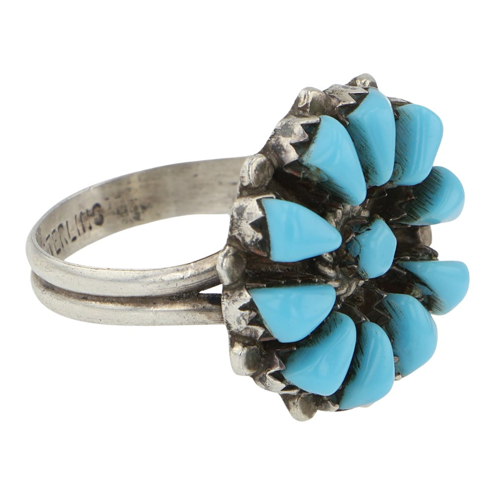 Zuni Turquoise Cluster Ring - 2