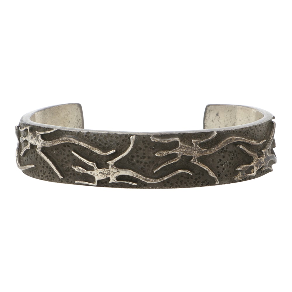 Vintage Navajo Tufa Cast Bracelet: Sterling Silver | | Vintage Navajo Tufa Cast Bracelet | Navajo Native American Southwest Indian Jewelry | Good (no breaks or damages) | Approximate Weight: 45 Grams | Bracelet: 4.75" inner, 1.25" gap,