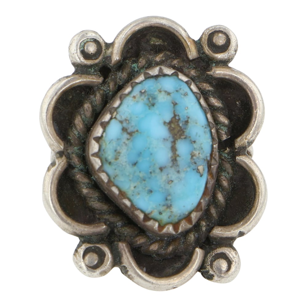 Vintage Navajo Nevada Turquoise Ring: Sterling Silver | Genuine Nevada Turquoise | Vintage Navajo Nevada Turquoise Ring | Navajo Native American Southwest Indian Jewelry | Good (no breaks or damages) | Approximate Weight: 5 Grams | Ring: 