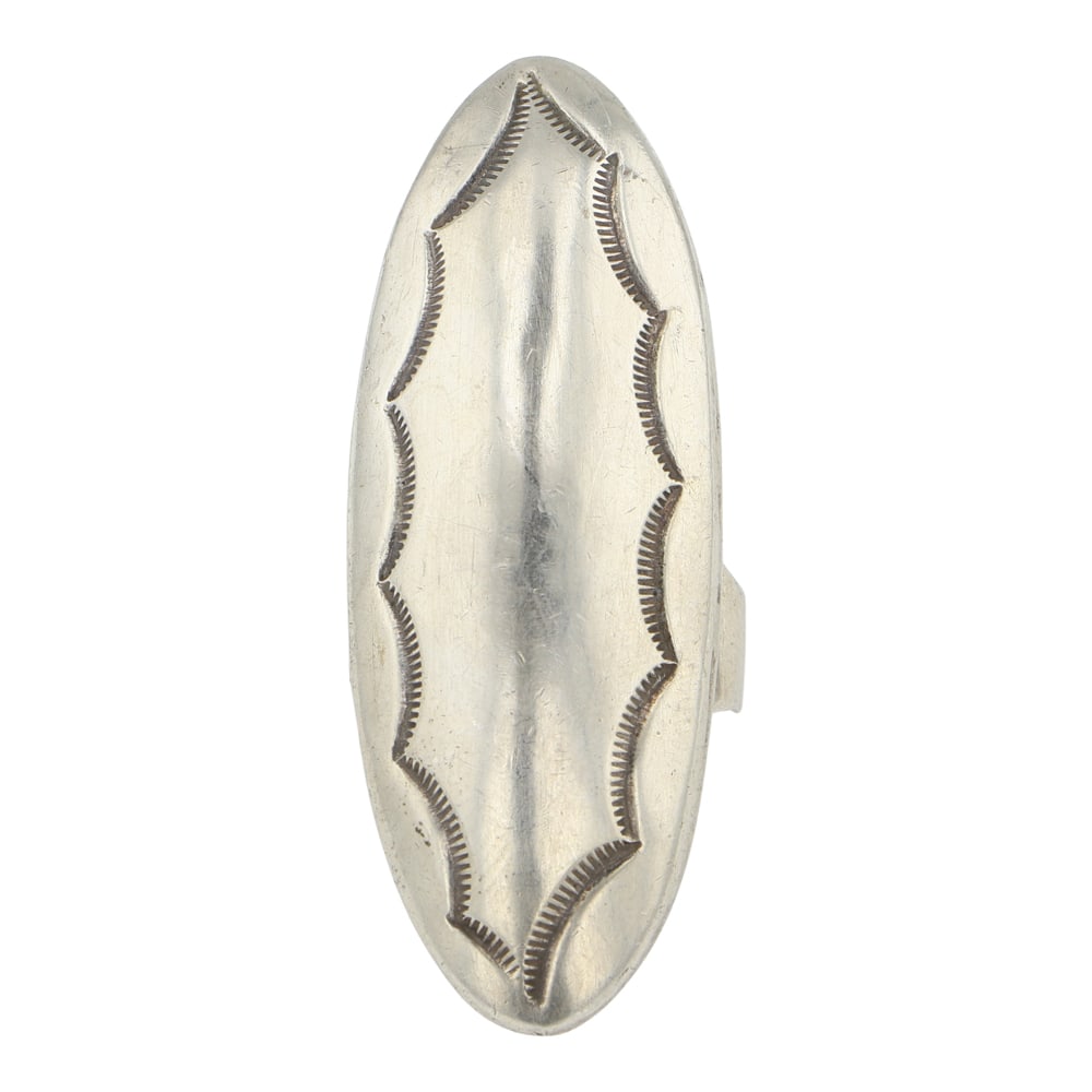 Vintage Navajo Plain Silver Domed Ring: Sterling Silver | | Vintage Navajo Plain Silver Domed Ring | Navajo Native American Southwest Indian Jewelry | Good (no breaks or damages) | Approximate Weight: 21 Grams | Ring: 9 size, 2" x .75" face