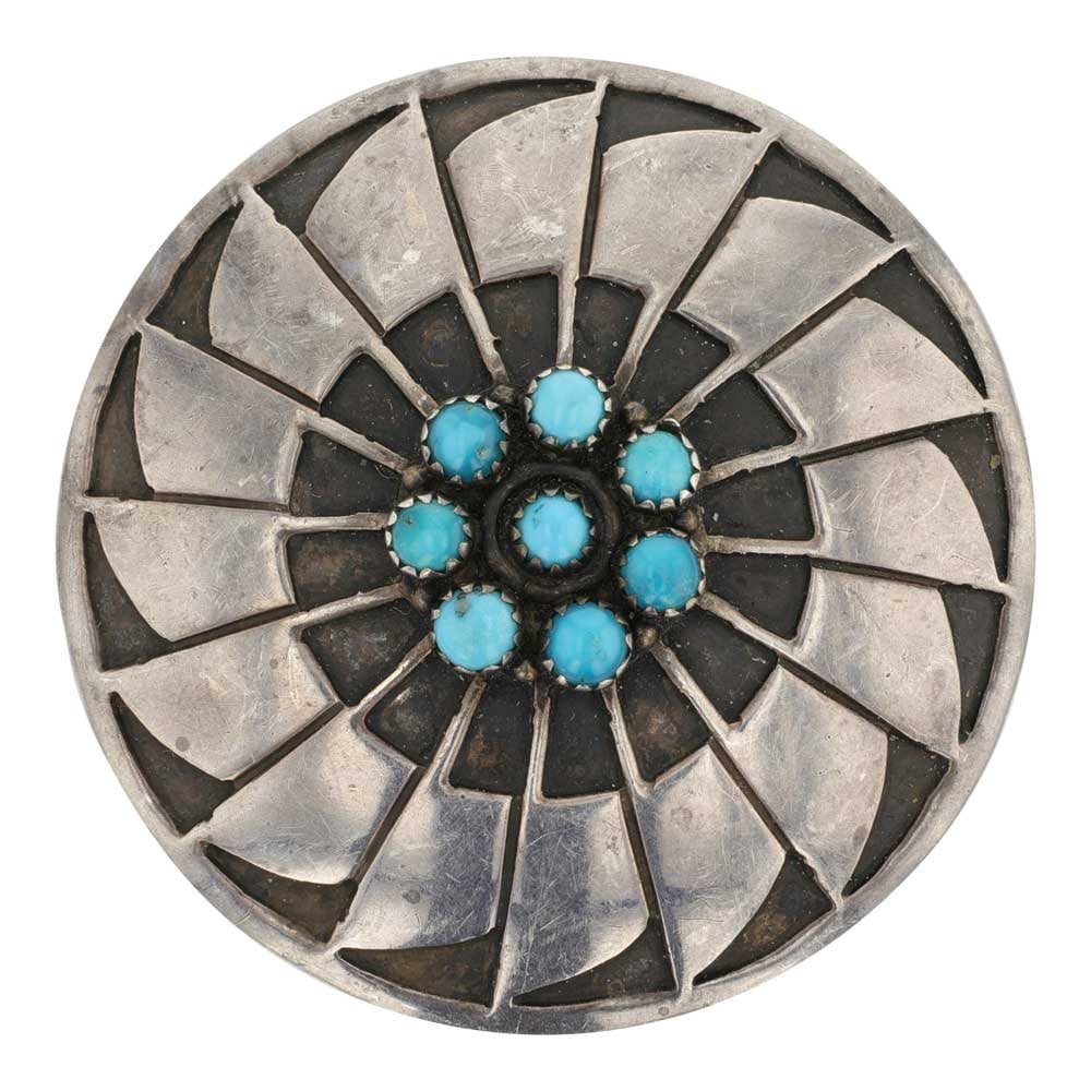 Navajo Kingman Turquoise Pin / Pendant: Sterling Silver | Genuine Kingman Turquoise | Navajo Kingman Turquoise Pin / Pendant | Navajo Native American Southwest Indian Jewelry | Good (no breaks or damages) | Approximate Weight:8 Grams | Pin/