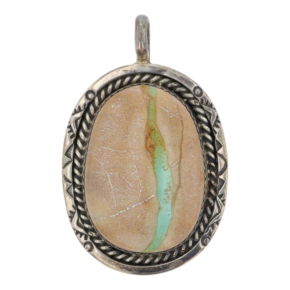 Navajo Boulder Turquoise Pendant: Sterling Silver | Gneuine Boulder Turquoise | Navajo Boulder Turquoise Pendant | Navajo Native American Southwest Indian Jewelry | Good (no breaks or damages) | Approximate Weight:13 Grams | Pendant: 