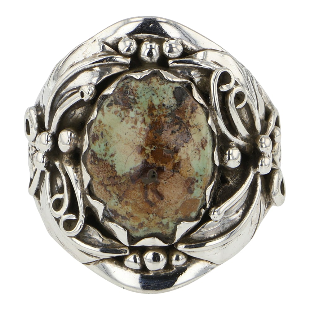 Navajo Blue Moon Turquoise Ring: Sterling Silver | Genuine Blue Moon Turquoise | Navajo Blue Moon Turquoise Ring | Navajo Native American Southwest Indian Jewelry | Good (no breaks or damages) | Approximate Weight: 10 Grams | Ring: 9