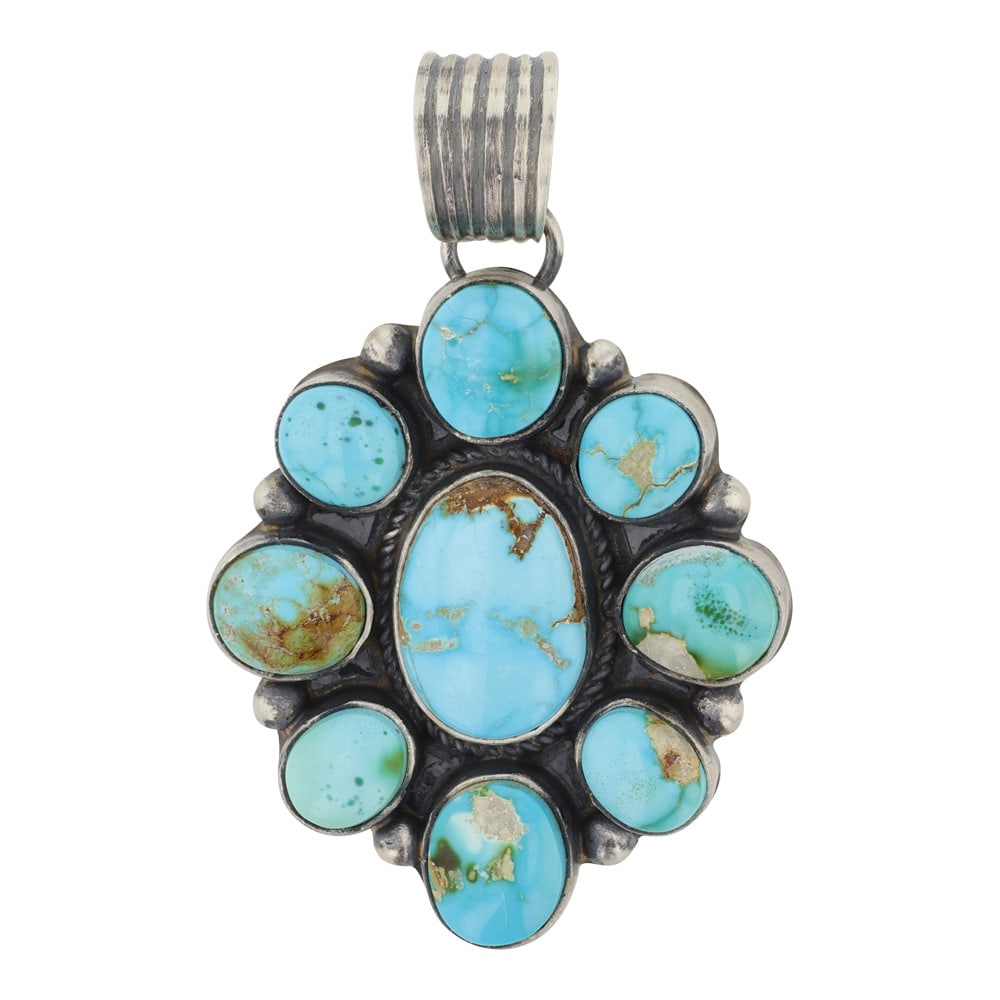 Navajo Royston Turquoise Cluster Pendant (1 of 2)