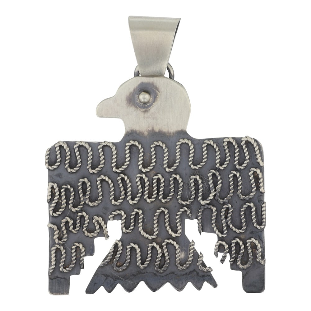 Navajo Plain Sterling Silver Thunderbird Pendant: Sterling Silver | | Navajo Plain Sterling Silver Thunderbird Pendant | Navajo Native American Southwest Indian Jewelry | Good (no breaks or damages) | Approximate Weight: 20 Grams | Pendant: 2.5" x 2"