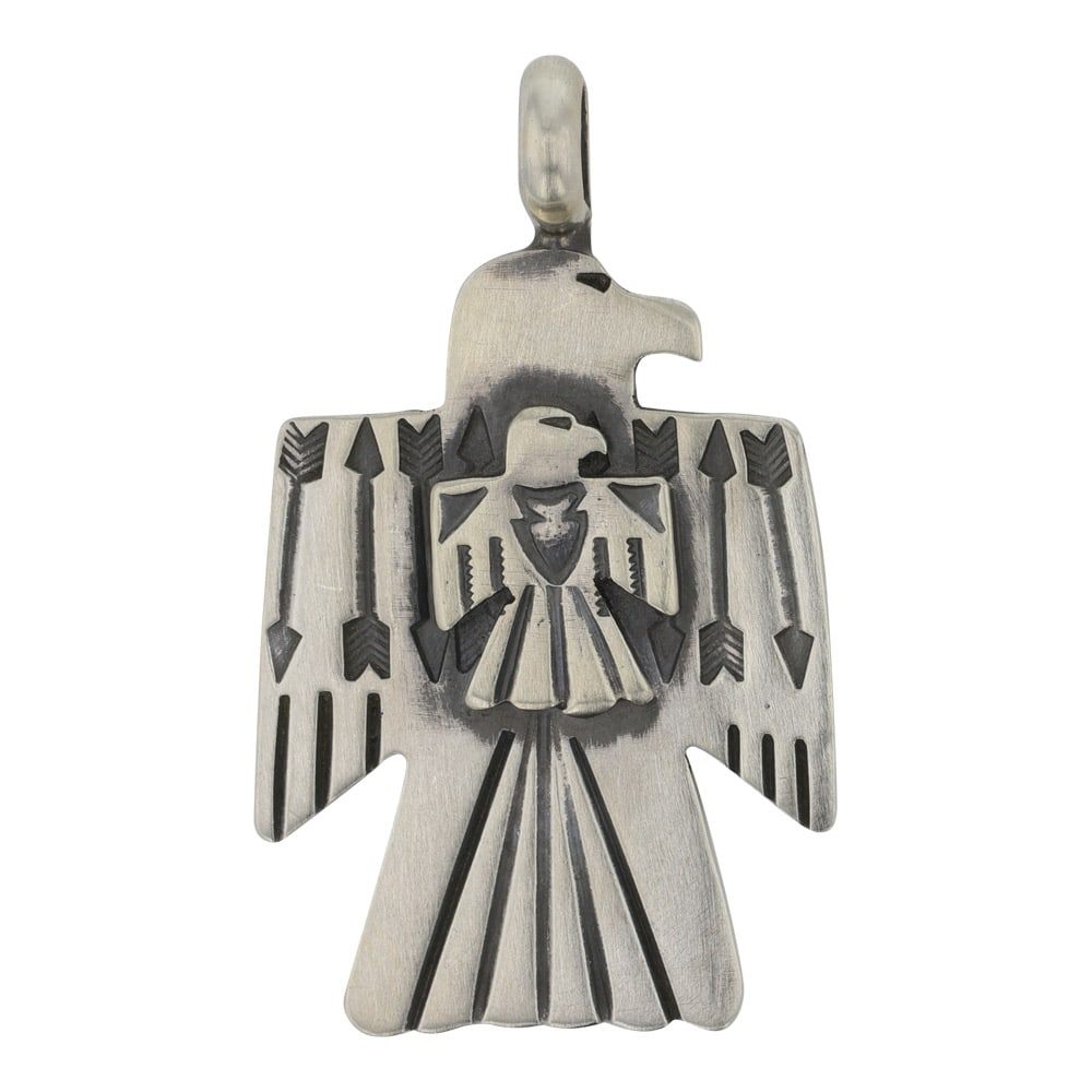 Bo Reeves Navajo Plain Silver Thunderbird Pendant (1 of 2)